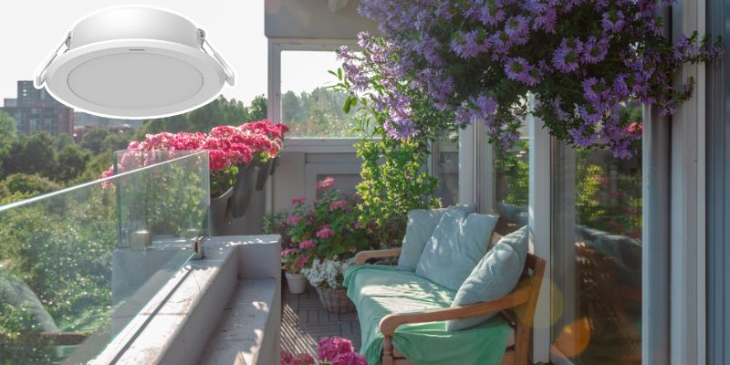 đèn âm trần lắp đặt ban công, hành lang Lào Cai